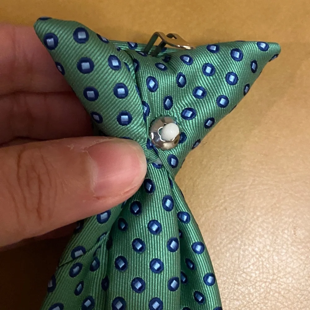 Chaps Patterned Kids Green Clip On Tie